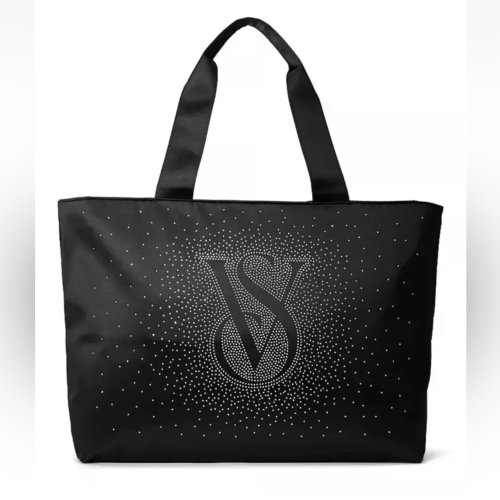 Victoria’s Secret Shine Bling VS Zipper Tote Travel Bag Handbag Holiday 2024